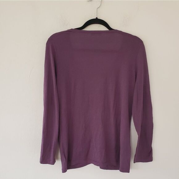 *Coldwater Creek Plum Silk Cardigan Sz M - Picture 2 of 5